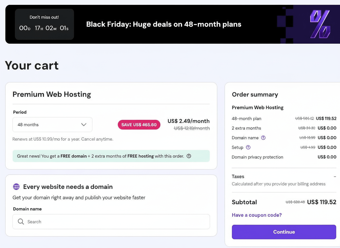 Hostinger-order-page